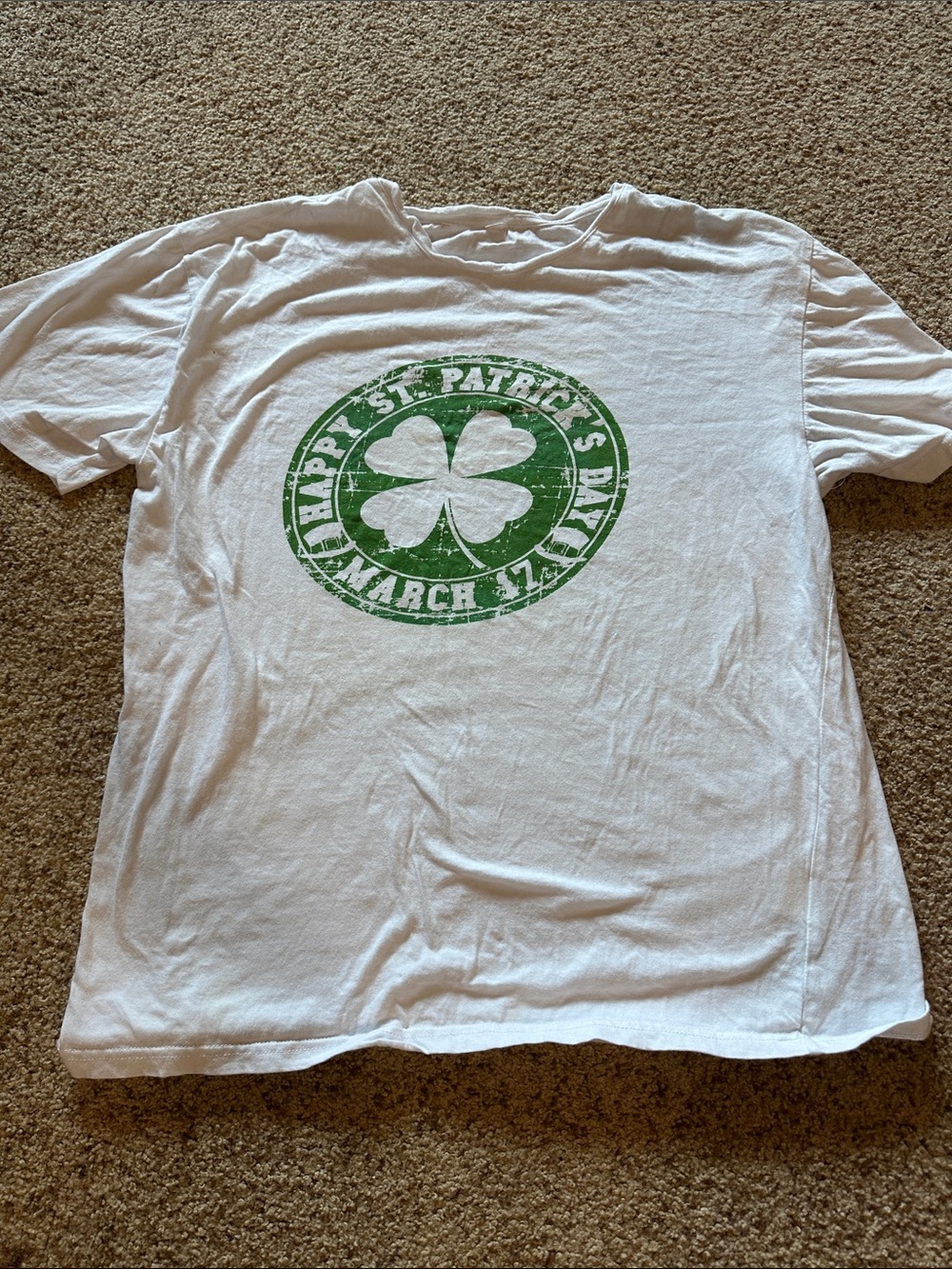 White St. Patrick's Day Clover Graphic Tee